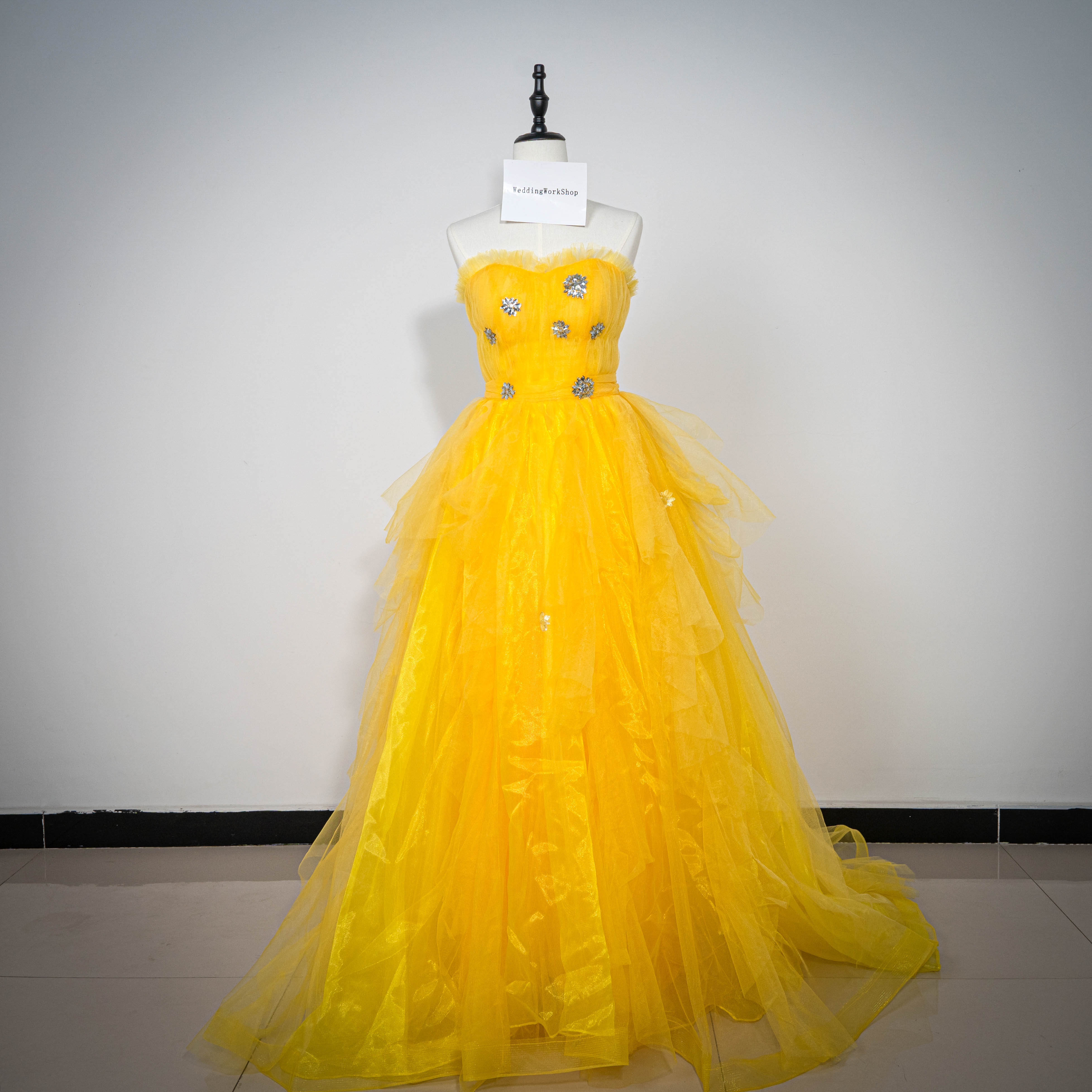 憧れのドレス輝きな光彩を放つ ゴールドオフショル フレアスカー /発表会など/演奏会/ウエディングドレス/花嫁G108