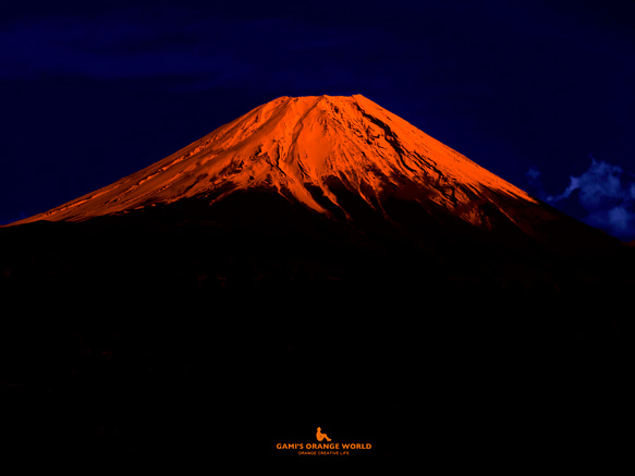 【ポストカード/2L/A4プリント】ORANGE FUJI MOUNTAIN（オレンジ富士山） 1枚目の画像