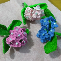 ハンドメイド　紫陽花コサージュ 1枚目の画像