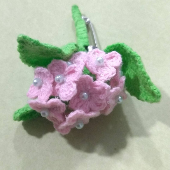 ハンドメイド　紫陽花コサージュ 6枚目の画像