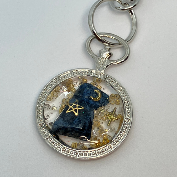 星空と歯車と星の蓄光宇宙レジンオルゴナイトフローライト懐中時計version