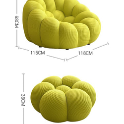 バブル型のソファ オットマンセット 高弾性スポンジ 人間工学 おしゃれ インテリア モダン ch-1090 10枚目の画像