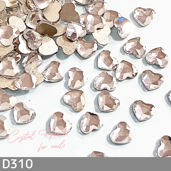 ハート パーツ クリスタル スタッズ ハート ネイルパーツ  透明 クリア 4mm 60個 (D310) 1枚目の画像