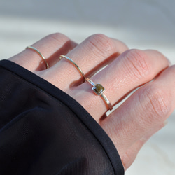 【K10】Natural Diamond ring  khaki　ナチュラルダイヤモンド リング 3枚目の画像