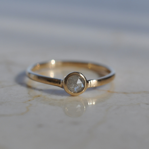 【K10】Natural Diamond ring  ローズカット　ナチュラルダイヤモンド リング 8枚目の画像