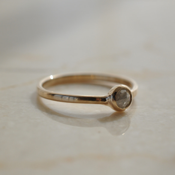 【K10】Natural Diamond ring  ローズカット　ナチュラルダイヤモンド リング 5枚目の画像