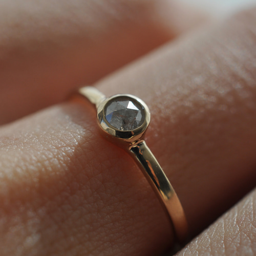 K10】Natural Diamond ring ローズカット ナチュラル K10】Natural Diamond ring ローズカット ナチュラル