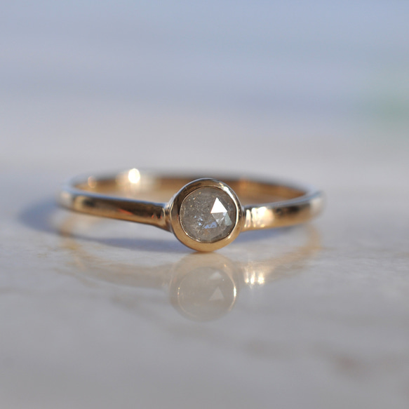 【K10】Natural Diamond ring  ローズカット　ナチュラルダイヤモンド リング 1枚目の画像
