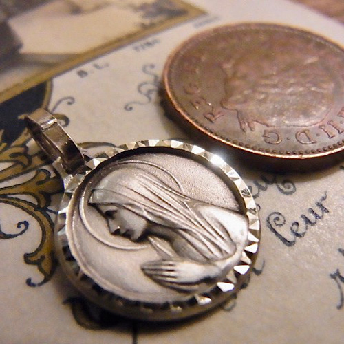 フランス ヴィンテージ デッドストック 聖母マリア ルルドの泉 メダイ