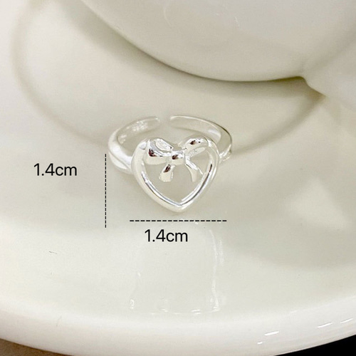 シルバー925 透かし ハート リング 指輪 silver925 フリーサイズ