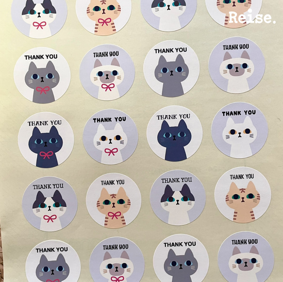 選べる猫シール アソート 名入れOK シール・ステッカー Reise_handmade