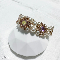 邦妮花式石手鍊 輕奢 包鑽 Pearl and Fancy stone beading Bracelet 第19張的照片