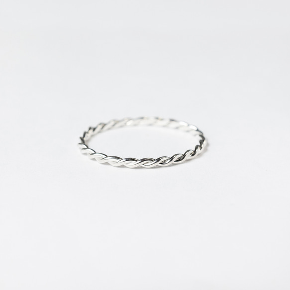 鏡面 シルバーツイストロープリング 0.8mm×2 グロス｜SILVER RING｜1078 5枚目の画像