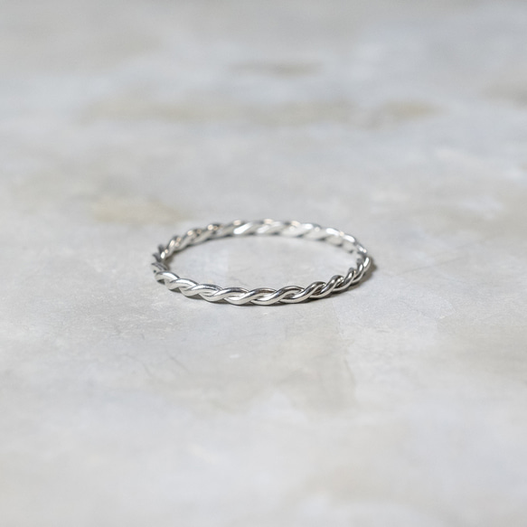 鏡面 シルバーツイストロープリング 0.8mm×2 グロス｜SILVER RING｜1078 1枚目の画像