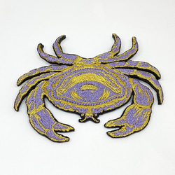 刺繍ブローチ・カニメ（yellow×purple） 1枚目の画像