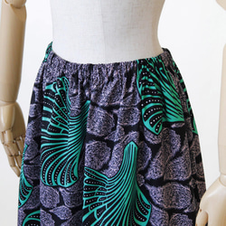 【受注制作】アフリカ布のギャザースカート（ボタニカル）アフリカンプリント アフリカンファブリック 8枚目の画像