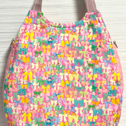 A4サイズ たっぷり収納 ふわコロエッグバッグ ユキエモン リボン