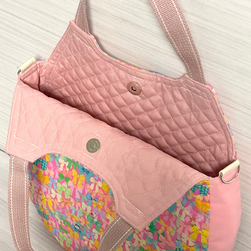 A4サイズ たっぷり収納 ふわコロエッグバッグ ユキエモン リボン