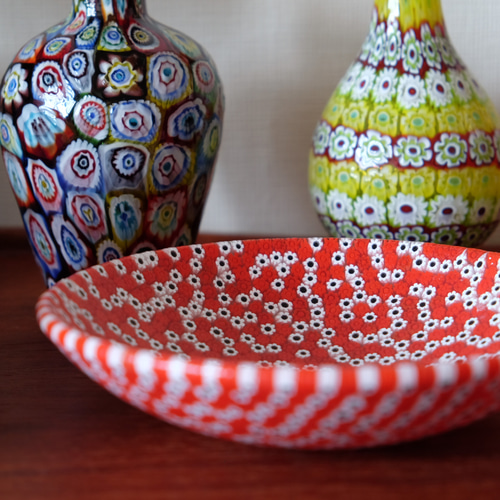 ベネチアンガラス ヴェネチアンガラス ミルフィオリ お皿 プレート