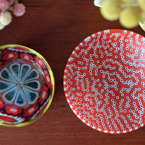 ベネチアンガラス ヴェネチアンガラス ミルフィオリ お皿 プレート