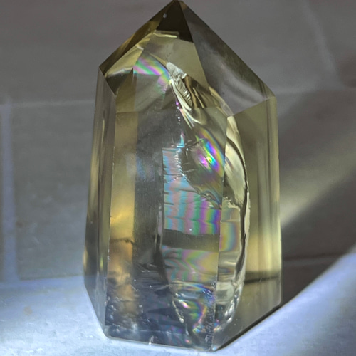 財を呼び込む✨ 龍脈水晶 シトリン クォーツ ポイント レインボー 原石