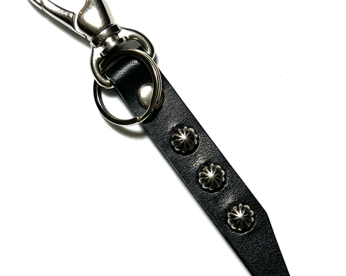 栃木レザー キーホルダー キーリング ストラップ スタッズ 日本製 本革