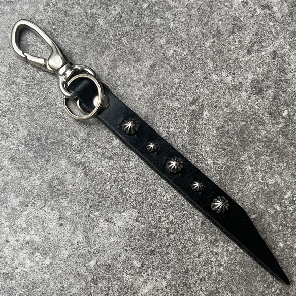 栃木レザー キーホルダー キーリング ストラップ スタッズ 日本製 本革