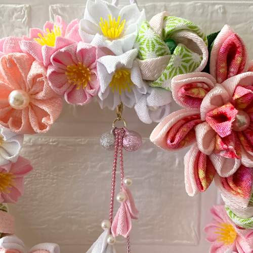 つまみ細工リース *春フラワーリース 桜* リース muu 通販 つまみ細工リース *春フラワーリース 桜* リース muu 通販