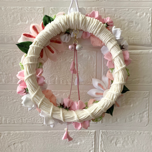 つまみ細工リース ＊春フラワーリース 桜＊ リース muu 通販