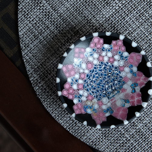 【美品未使用】ベネチアンガラス 小皿ミルフィオリ φ77 ピンク ハンドメイド ベネチアンガラス ヴェネチアンガラス ミルフィオリ お皿
