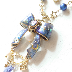 Ange au ruban＊Universe Blue＆purple ネックレス 3枚目の画像