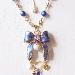 Ange au ruban＊Universe Blue＆purple ネックレス 6枚目の画像