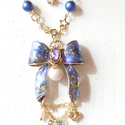 Ange au ruban＊Universe Blue＆purple ネックレス 4枚目の画像