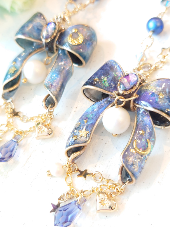 Ange au ruban＊Universe Blue＆purple ネックレス 8枚目の画像