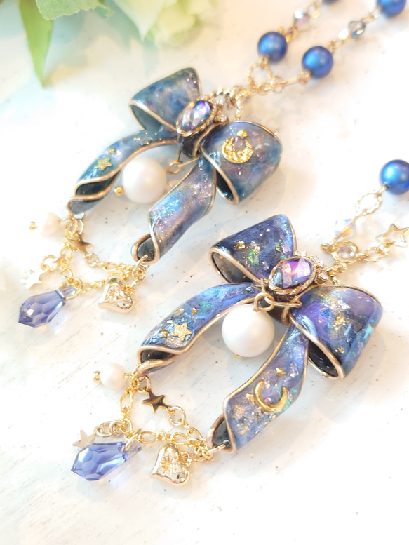 Ange au ruban＊Universe Blue＆purple ネックレス 7枚目の画像