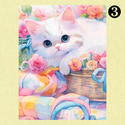 ALL フェアリーダストビーズ　ダイヤモンドアート  A3サイズ　取り寄せ　猫ちゃん　6種類 5枚目の画像