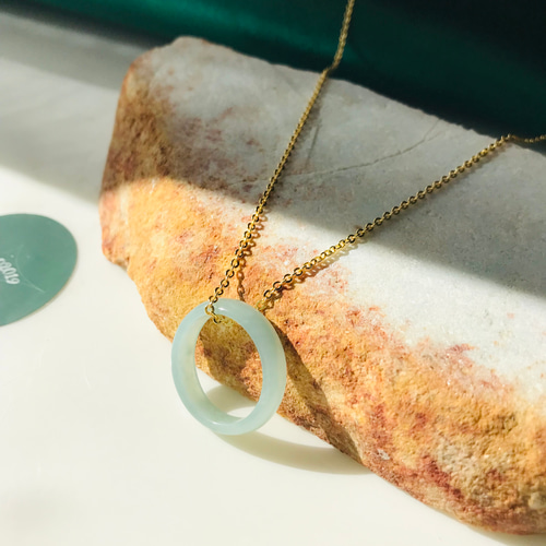 R300-0054］ ジェイド JADE ヒスイ 本翡翠 くりぬき リング ライト