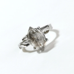 「夢を実現する力」天然☆輝きハーキマーダイヤモンドツイストリング　つけっぱなし 3枚目の画像