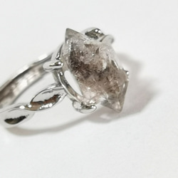 「夢を実現する力」天然☆輝きハーキマーダイヤモンドツイストリング　つけっぱなし 2枚目の画像