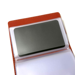 送料無料 レザー カードケース 20ポケット コンパクト カード入れ 牛革 ヌメ革 革小物 レッド 4枚目の画像