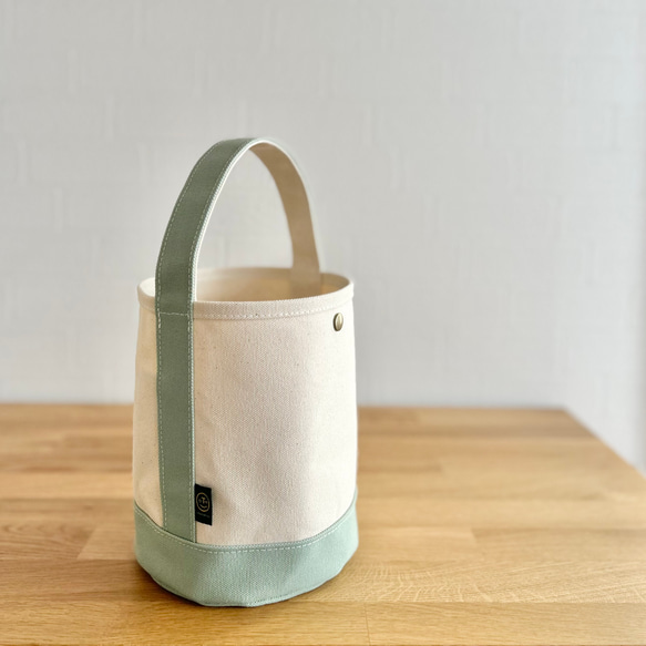 new!! "bucket bag"  kinari × palegreen(限定カラー)《受注製作》 2枚目の画像