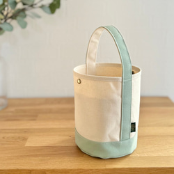 new!! "bucket bag"  kinari × palegreen(限定カラー)《受注製作》 1枚目の画像