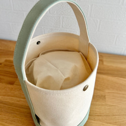 new!! "bucket bag"  kinari × palegreen(限定カラー)《受注製作》 6枚目の画像