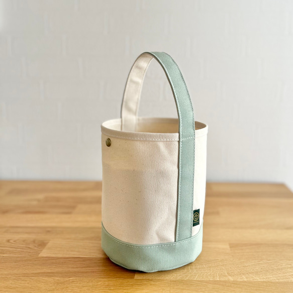 new!! "bucket bag"  kinari × palegreen(限定カラー)《受注製作》 3枚目の画像