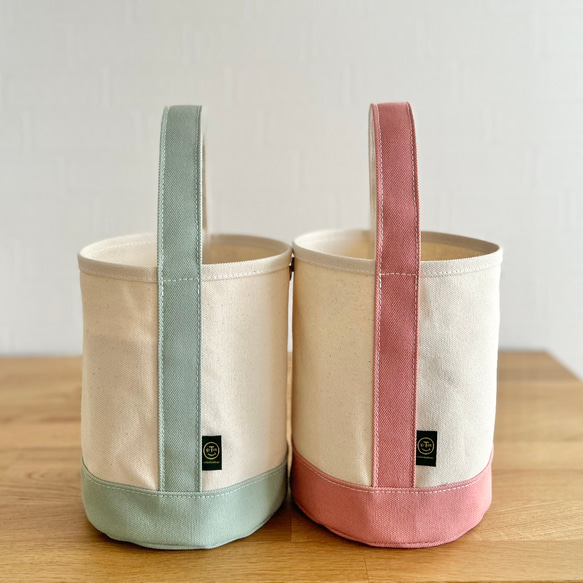 new!! "bucket bag"  kinari × palegreen(限定カラー)《受注製作》 8枚目の画像