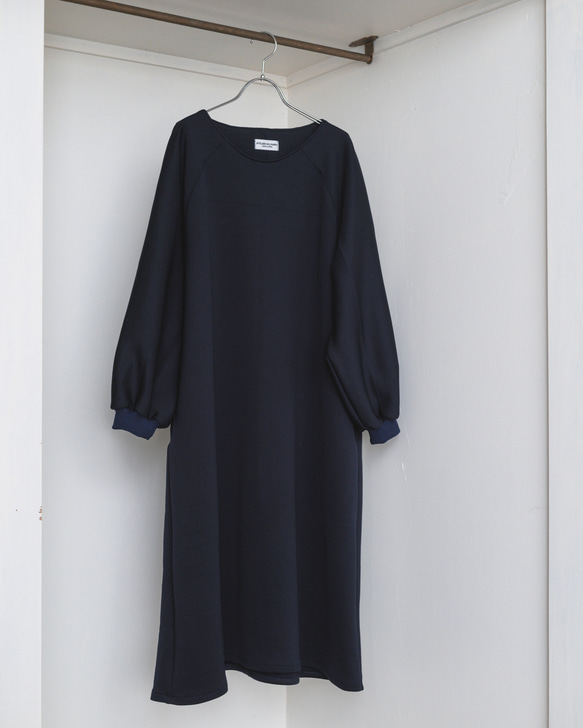 【エシカル 残反】JERSEY Basic Raglan one-piece _Navy (5-1) 8枚目の画像