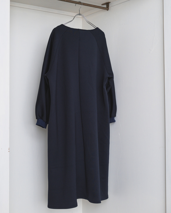 【エシカル 残反】JERSEY Basic Raglan one-piece _Navy (5-1) 9枚目の画像