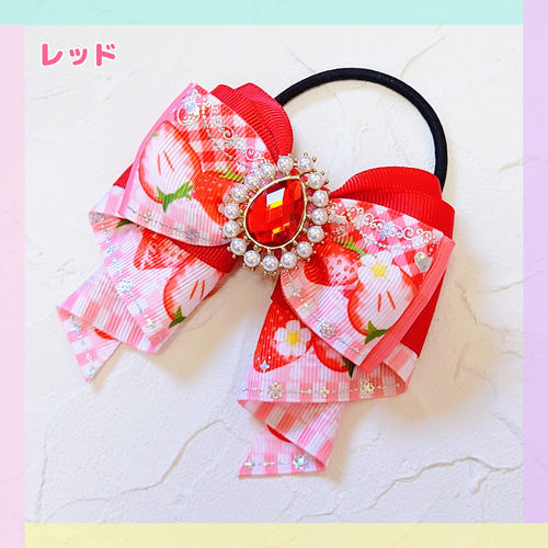 リボン ヘアゴム♡Canon～カノン～♡千鳥柄グレー♡ハンドメイド