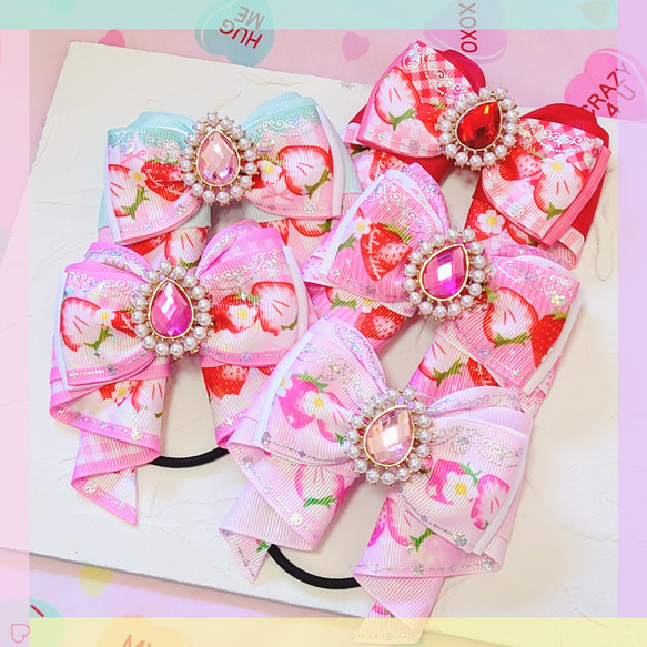 リボン ヘアゴム♡カノンリボン～long～♡ツイードイエロー