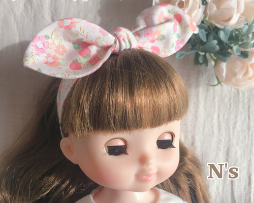 人形用木製クローゼット＆べッド扉付き　レミン＆ソラン　メルちゃん　ハンドメイド 26cmドール用 ヘアバンド ソランちゃん レミンちゃん メルちゃん